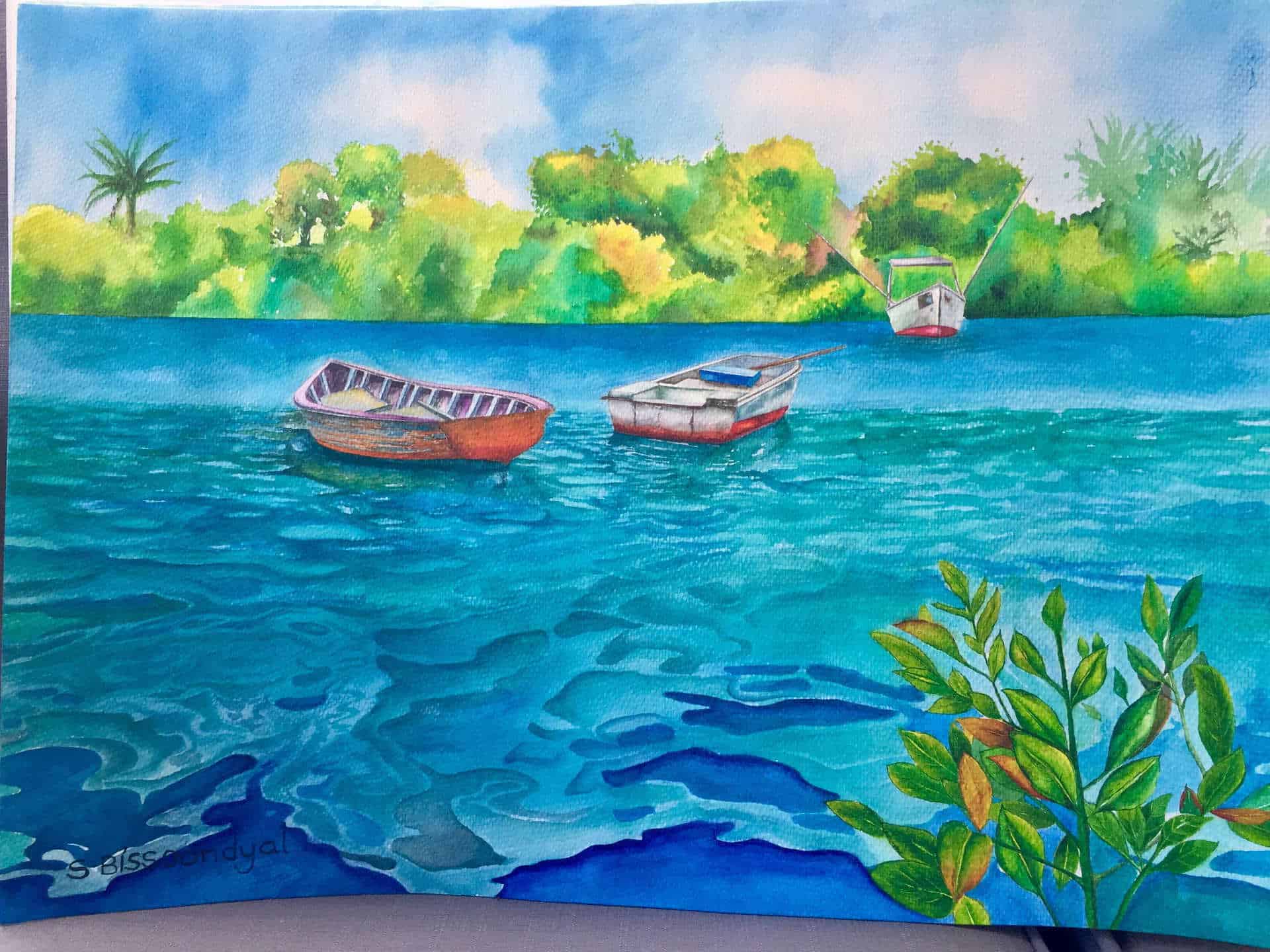 Fishing boats at Poste de Flacq