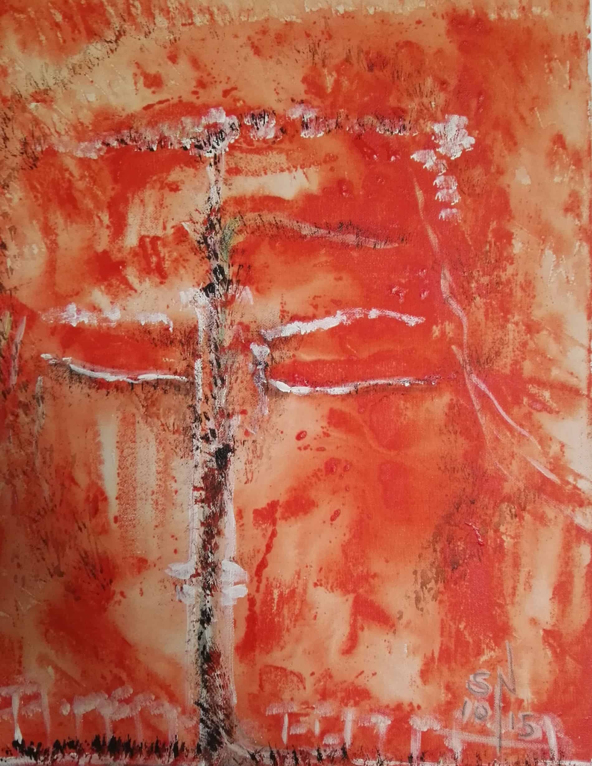 Angel series – acrylic and sand on canvas