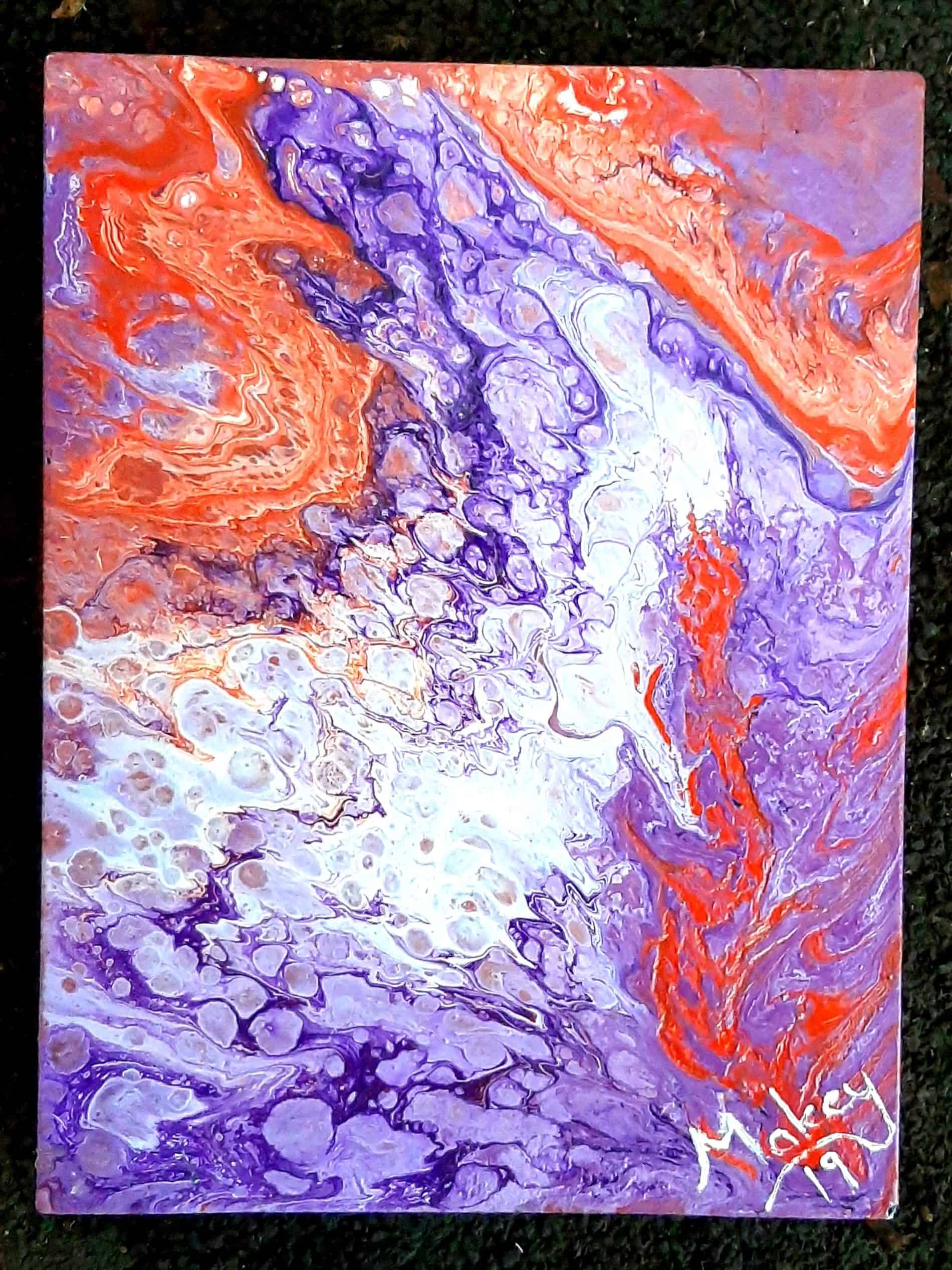 Abstract purple and orange