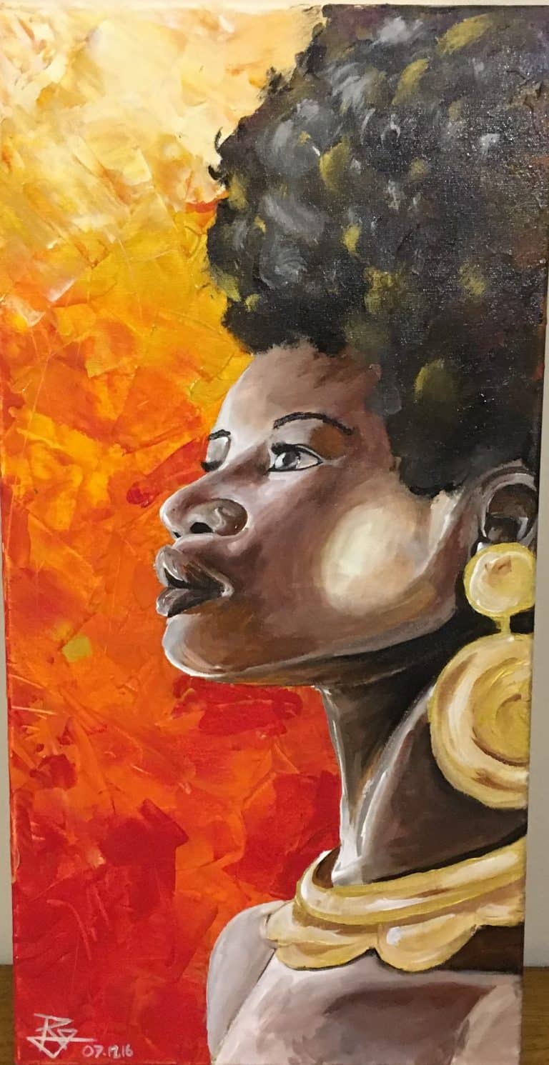 Romain Govind – Afro Lady – Mauritius Arts – Online Art Gallery