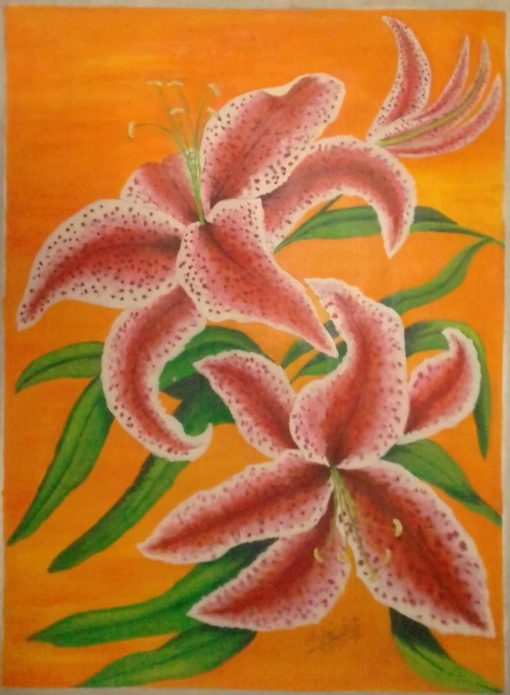 Mauritius Arts & Artists - mauritius-arts-asha-nawoor-orchid-painting