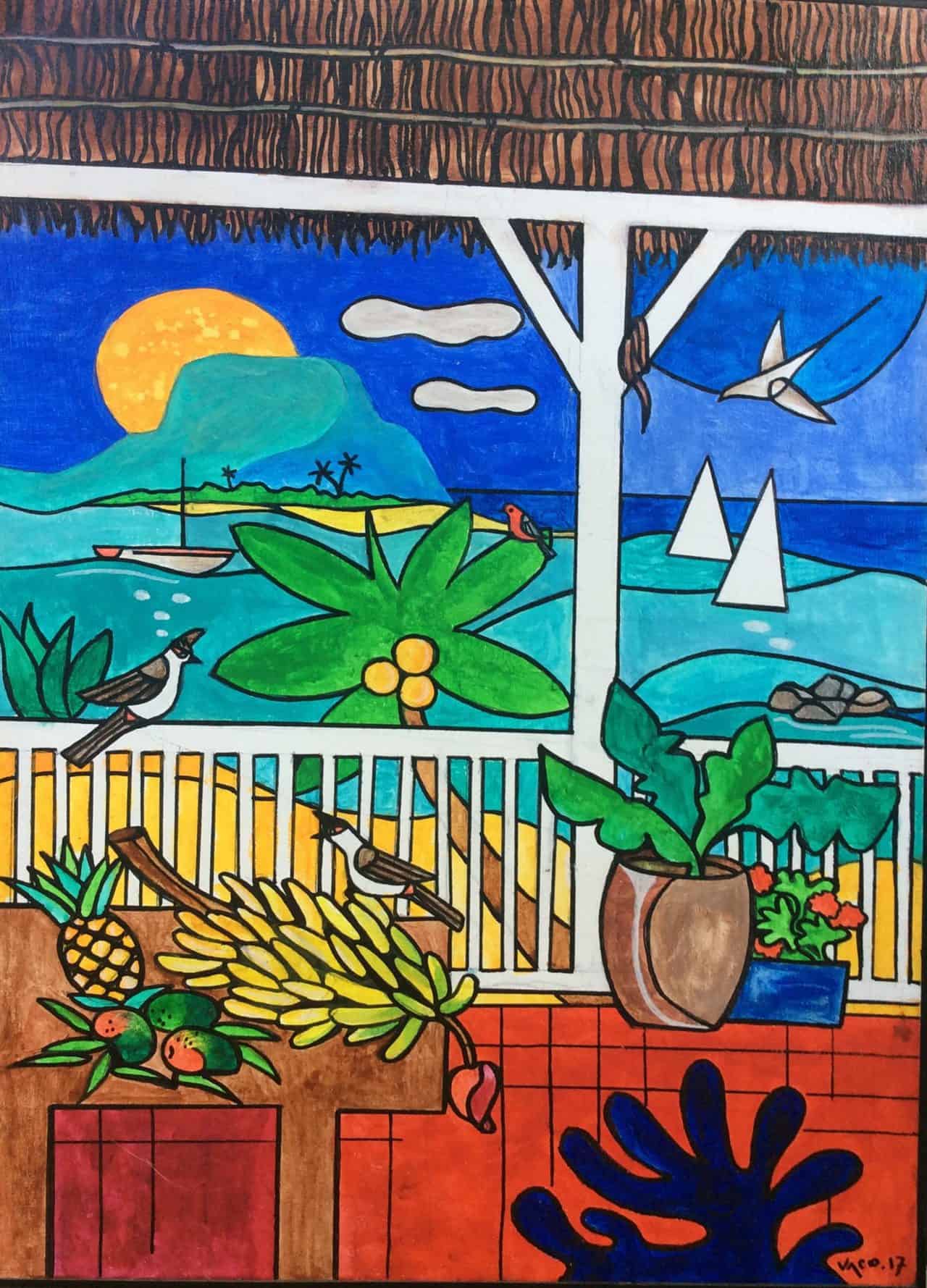 Vaco Baissac Varangue au Morne Mauritius Arts Online Art Gallery
