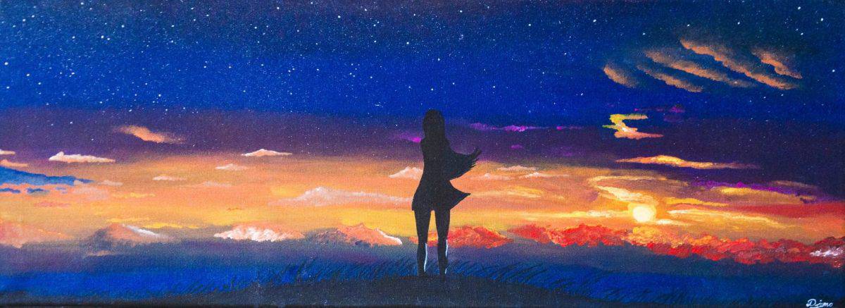Vinella Soobrayen – Girl at dusk – Mauritius Arts – Online Art Gallery