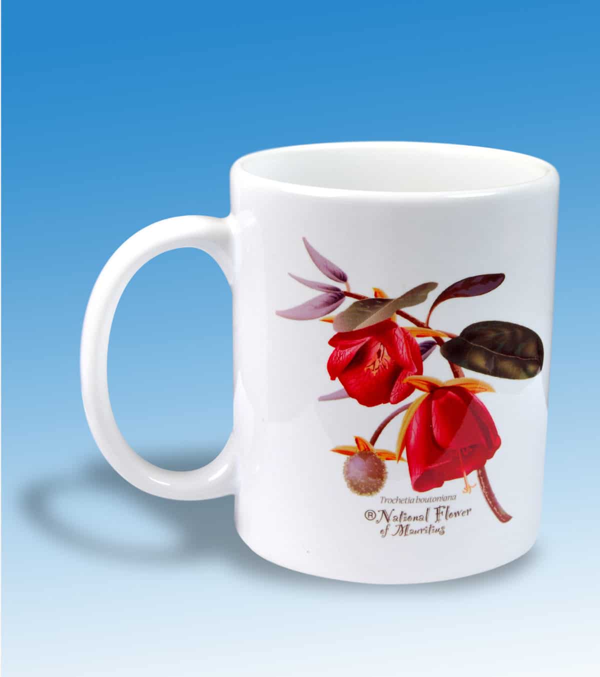 Palmesh Cuttaree Mauritius Souvenir Trochetia mug Mauritius Arts